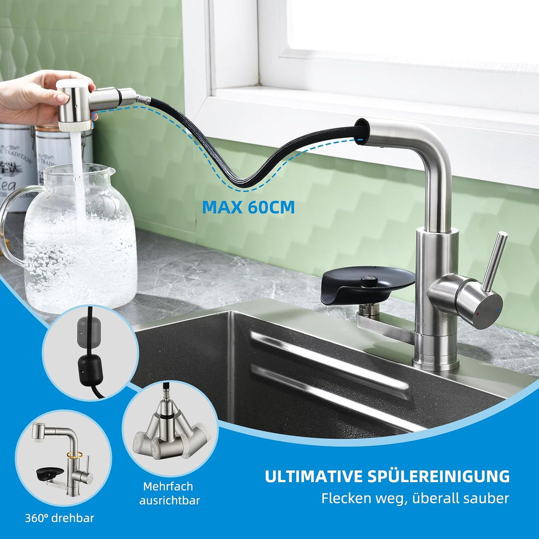 Küchenarmatur Wasserhahn Küche Glasspüler,Wasserfilter,Ausziehbar