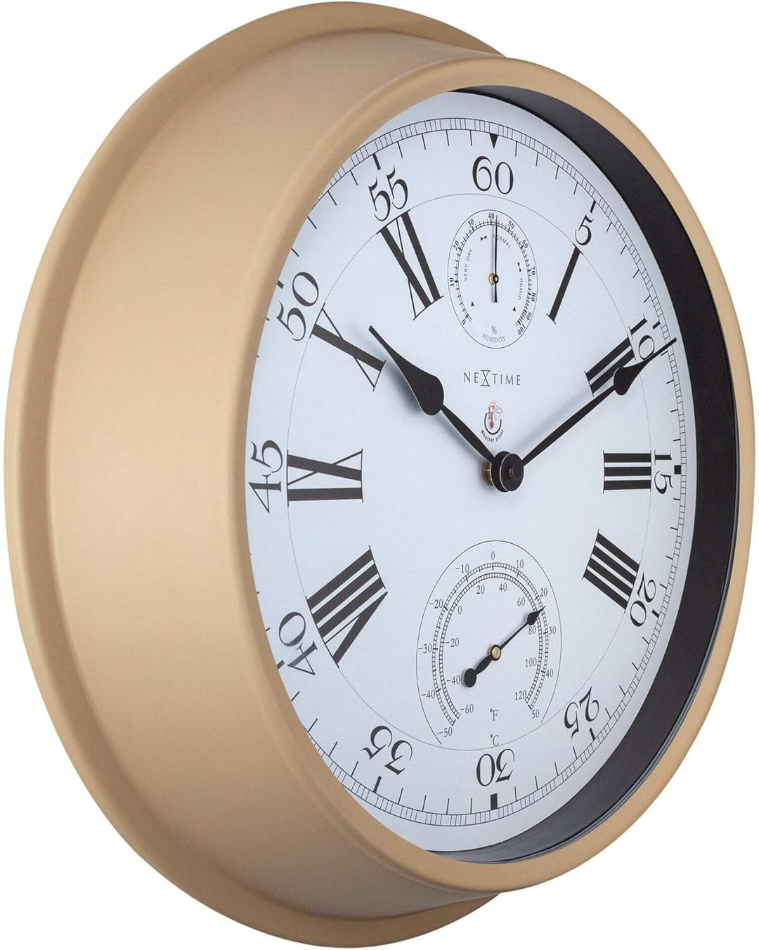NeXtime 4305BR Wanduhr, Metall, Braun, 40.5cm
