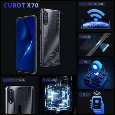 CUBOT X70 Handy ohne Vertrag, 24GB+256GB/1TB Erweiterbar, 100MP Kamera, Octa Core MediaTek Helio G99