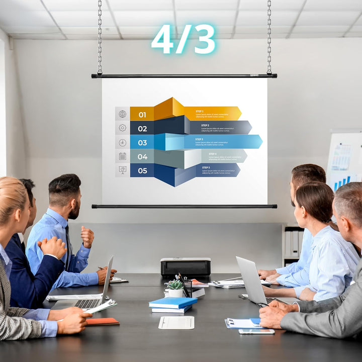 Duronic BPS50 16:9 Projektorleinwand, Beamerleinwand 50 Zoll, Heimkino mit 4K Full HD 3D, Rolloleinw
