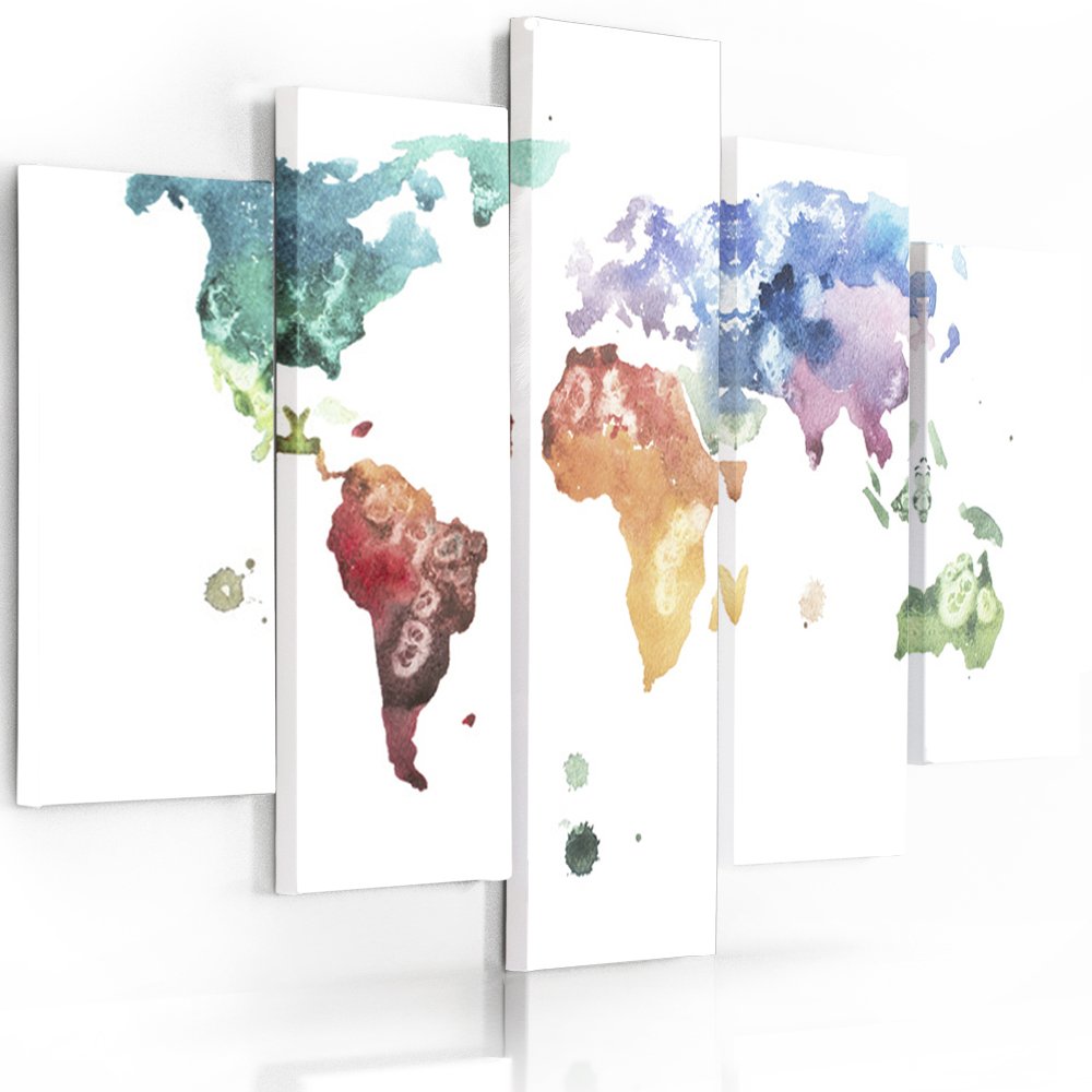 Feeby Frames, Leinwandbild Bilder Wand Bild - 5 Teile - Wandbilder Kunstdruck 200x100 cm, Typ A