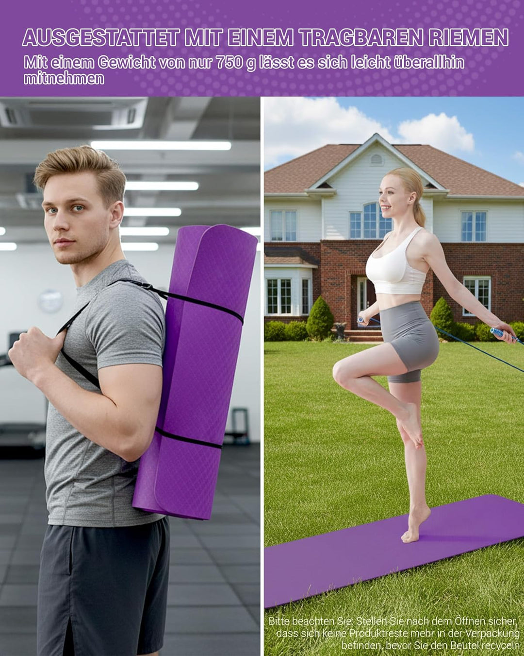 Good Nite Gymnastikmatte Yogamatte Fitnessmatte Rutschfest Trainingsmatte Sport Turn Matten Pilates