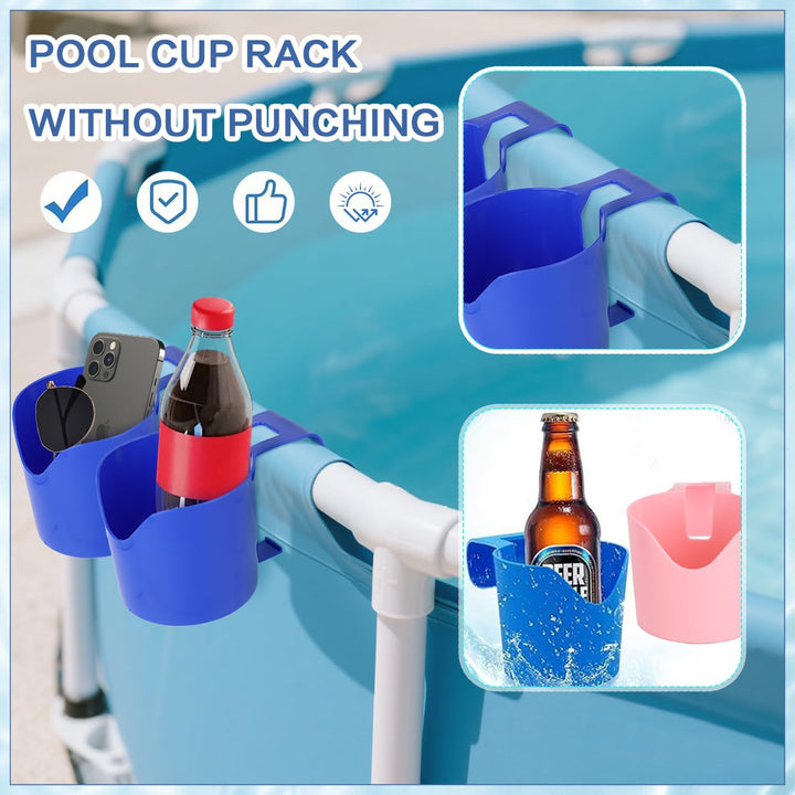 4 Stück Pool Getränkehalter Poolrand, Pool Becherhalter Kunststoff, Flaschenhalter Poolrand, Pool Zu