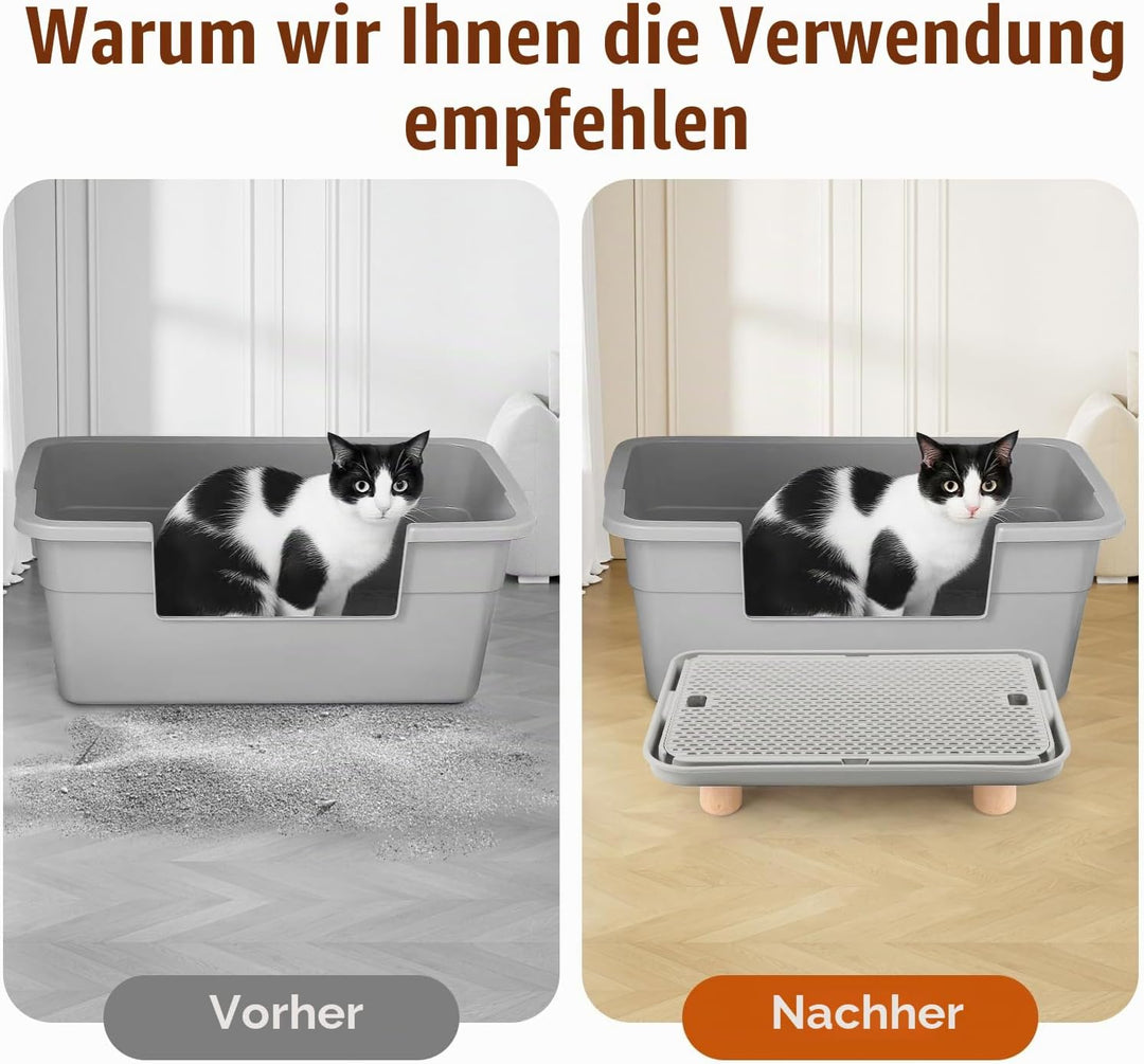 Katzentoilettenrampe mit Filterfunktion, Katzentreppe aus Kunststoff, Katzentoiletten-Filterpedal fü