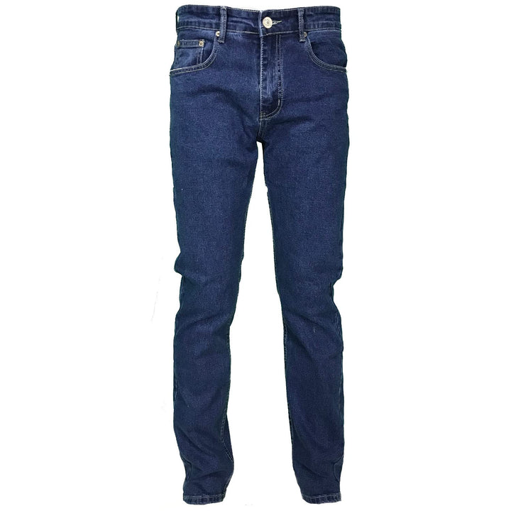 Herren Jeans 5 Taschen Denim Regular Fit Gerades Bein Elastisch Hohe Taille 37W Denim, 37W Denim