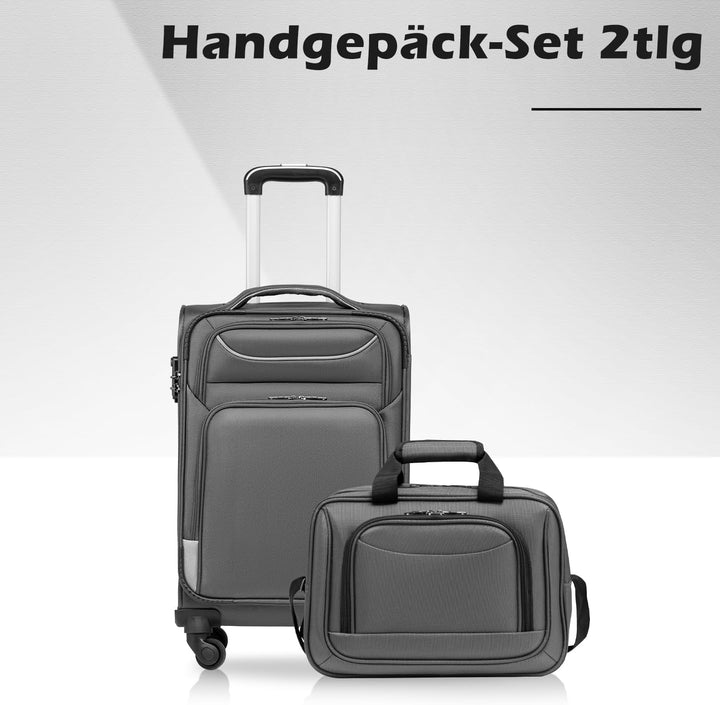 COOLIFE Koffer Trolley Koffer Reisekoffer von 4 Rollen Stoffkoffer Handgepäck TSA-Schloss Der Koffer