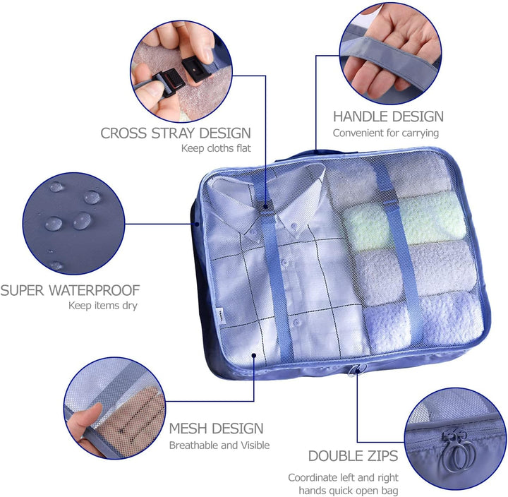 BillyBath Koffer Organizer set, Packing Cubes Schuhbeutel Reiseorganizer Kleidertaschen Travel Organ