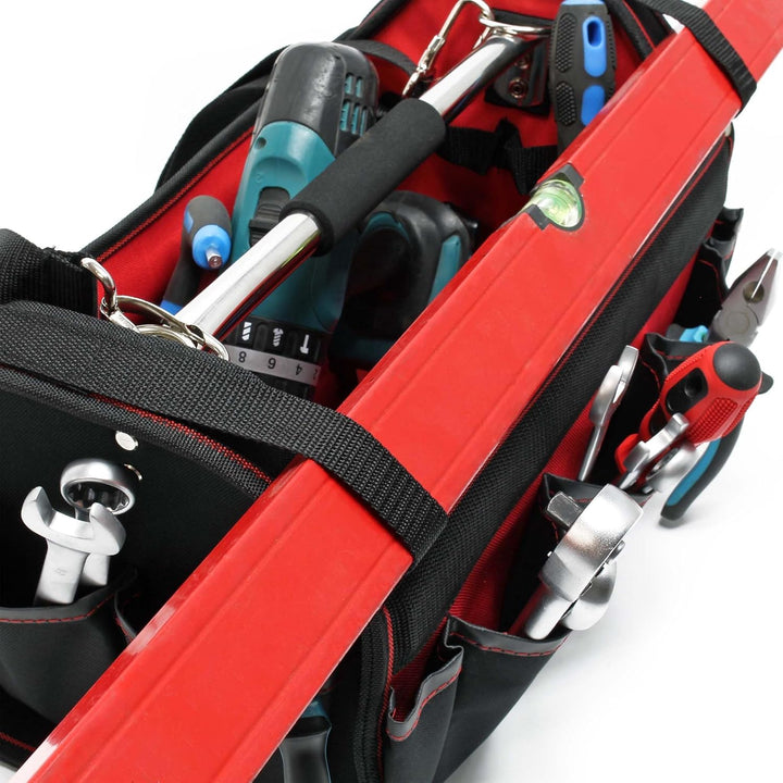 Wiltec Werkzeugtasche Grösse L 33x18,5x25 cm, Werkzeugbeutel mit verstellbarem Schultergurt und Trag