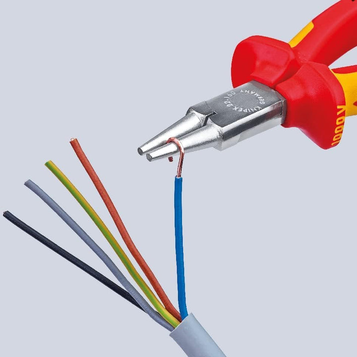 Knipex Rundzange verchromt, isoliert mit Mehrkomponenten-Hüllen, VDE-geprüft 160 mm 22 06 160 verchr