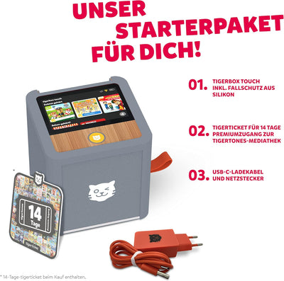 tigermedia tigerbox Startpaket grau Hörbox Audioplayer Kinder Hörspiel Hörbuch Lied für Kinderbeschä