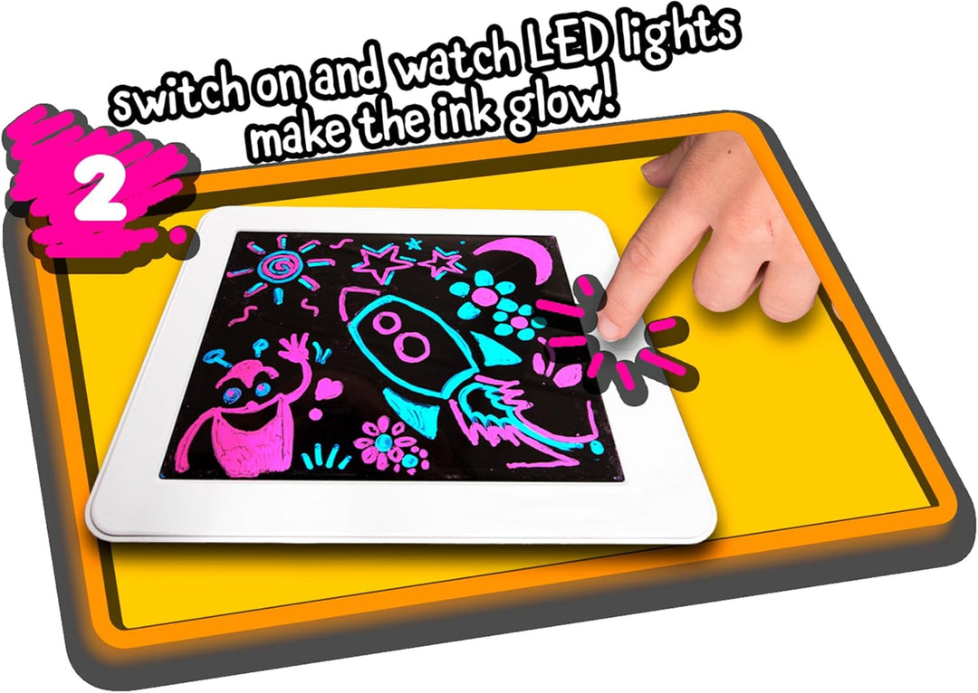 John Adams , GLOWPAD Light-up Drawing pad: Bring Your Pictures to Life!, Arts & Crafts, Ages 4+, GLO