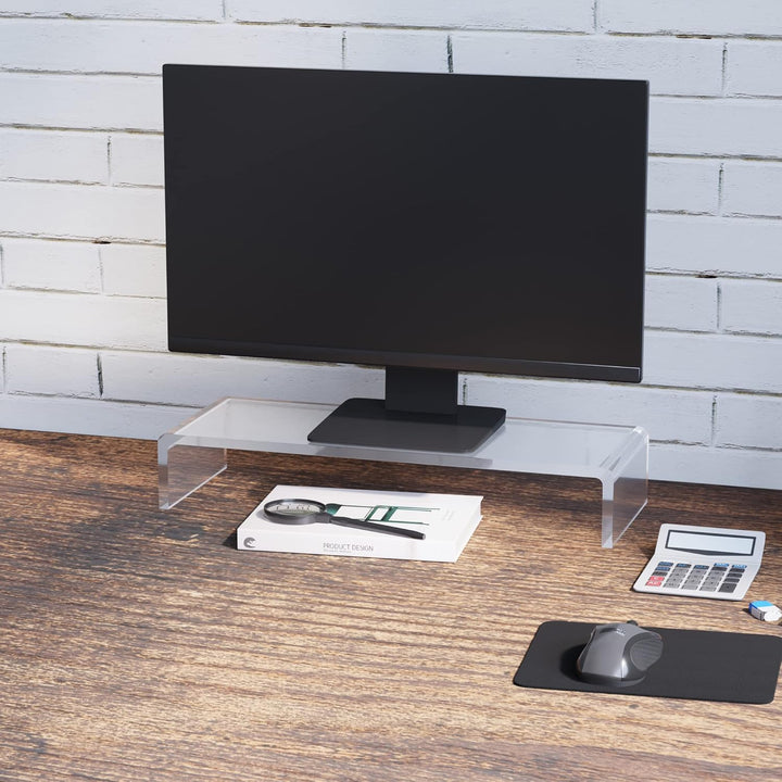 HOMCOM Monitorständer Bildschirmständer für Laptop Computer Notebook PC ergonomisch Acryl Transparen