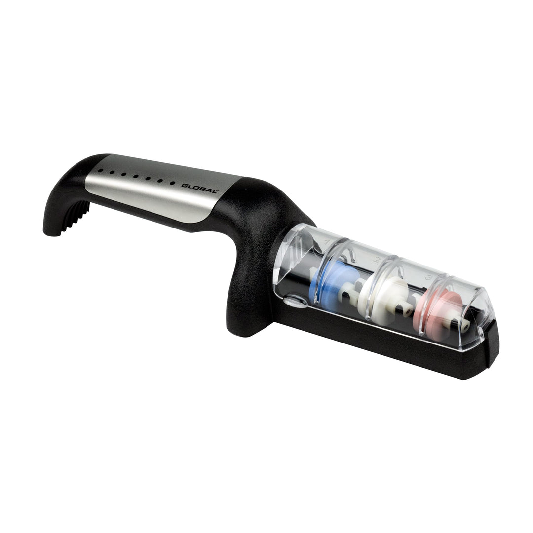 Global - G-913 3-stufiger Keramik-Wasserschärfer, Edelstahl