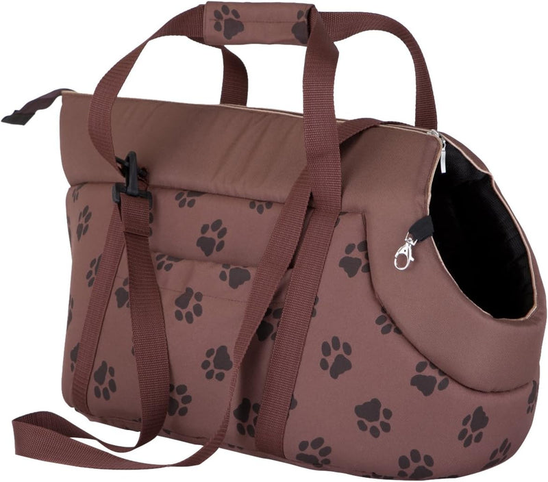 Hobbydog TORJBL5 Hundetasche Tragetasche Katzentasche, Grösse 22 x 20 x 36 cm, hell braun mit Pfoten