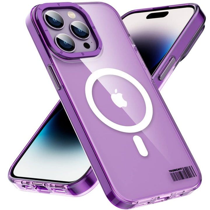 YOUNGKIT für iPhone 14 Pro Hülle, Stossfeste Kratzfeste Schutzhülle Slim Klar Case Chargement magnét