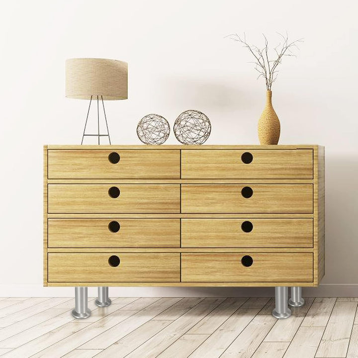 Gimisgu Aluminium Möbelfüsse 4er Set,Runde Möbelfuss Sockelfuss,Höhe 60mm,Höhenverstellbar:15mm,Bela