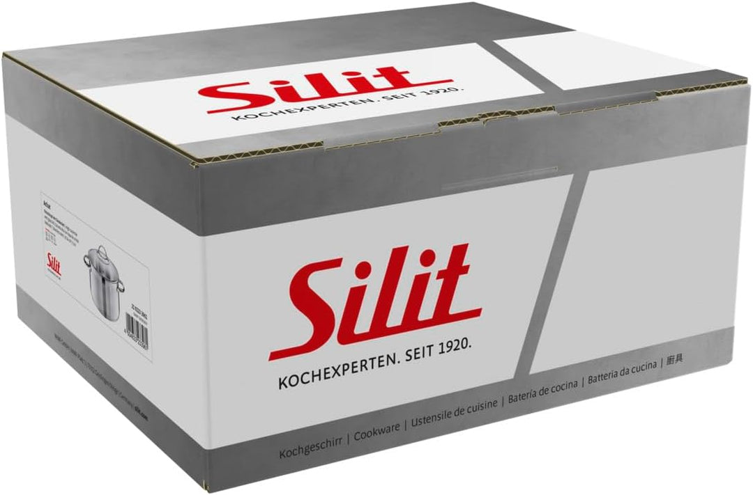 Silit Achat Kochtopf gross 24cm, Glasdeckel, Fleischtopf Induktion 5,6l, Edelstahl teilmattiert, unb