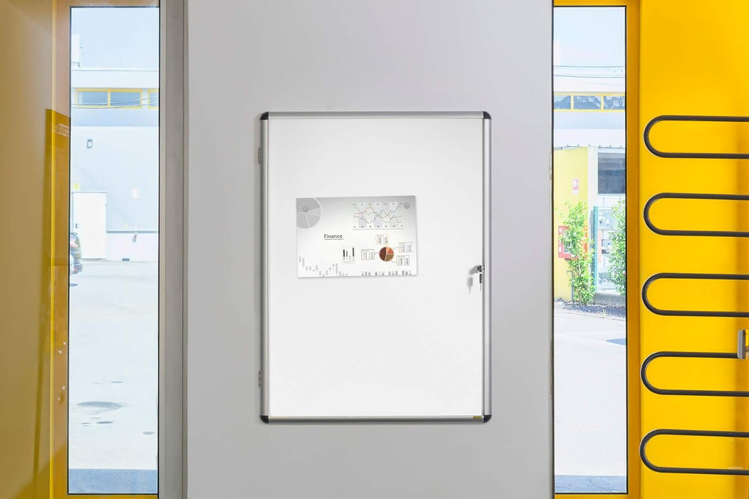 Bi-Office Schaukasten Vitrine"Enclore", Whiteboard, Mangetische Innenfläche, geeignet für 4 x DIN A4