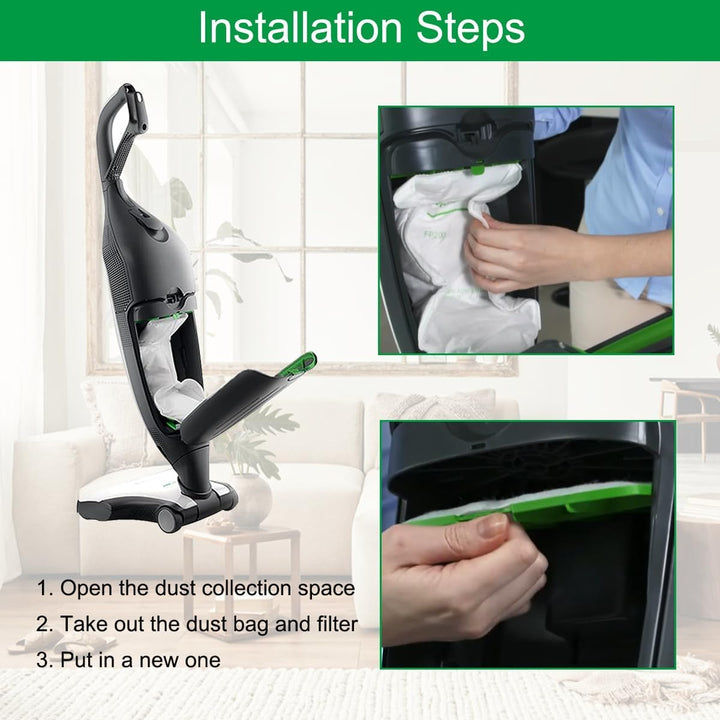 10 Stück Staubsaugerbeutel und 2 Fliter,für Vorwerk Kobold VK200 FP200 Filte,Premium Allergiker Geei