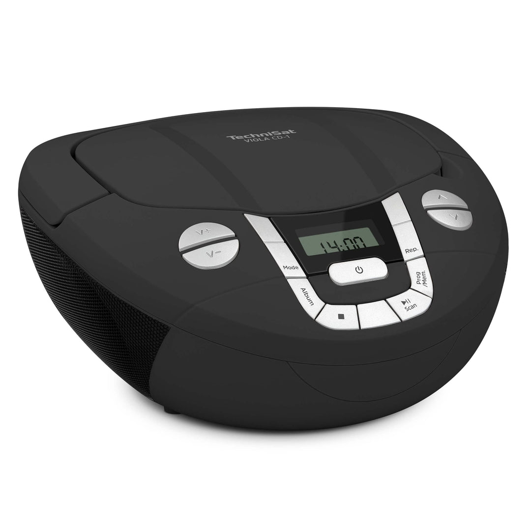 TechniSat Viola CD-1 - tragbarer Stereo CD-Player, Boombox mit praktischem Tragegriff (Radio für Kin