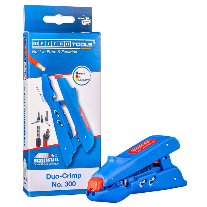 WEICON TOOLS Duo-Crimp No. 300 I Multifunktions-Abisolierer mit Seitenschneider und Crimpfunktion, D