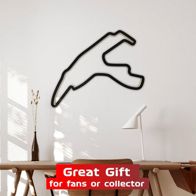 Holzskulptur Deko mit LED – Rennstrecke von Spa Francorchamps, 3D Nachtlicht, 46 cm Breite, Geschenk