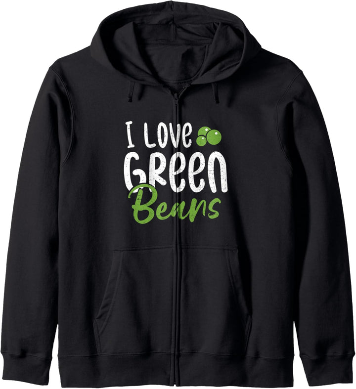grün gewesen: I Love Green Beans - Gemüse Sprüche Kapuzenjacke