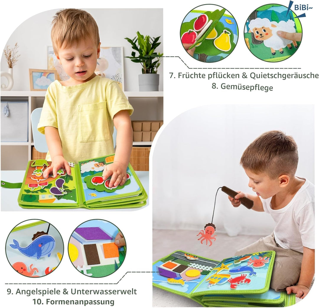 Busy Board Montessori Spielzeug ab 1 Jahr, 22-in-1 Interaktives Activity Board für Kleinkinder, Früh