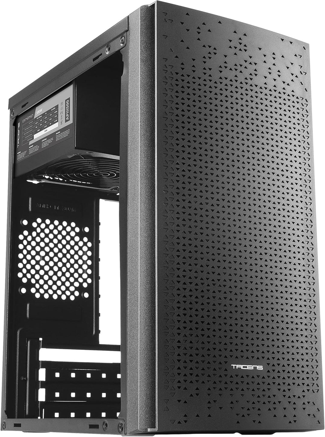 Tacens Anima AC6500, Kompaktes Micro ATX PC Gehäuse, Front-Mesh Kühlung, 500W Netzteil, USB 3.0, Sch