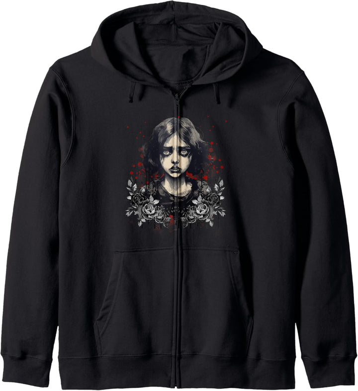 Gothic Gothic Damen mit Blumen Gothic für Damen und Herren T Kapuzenjacke