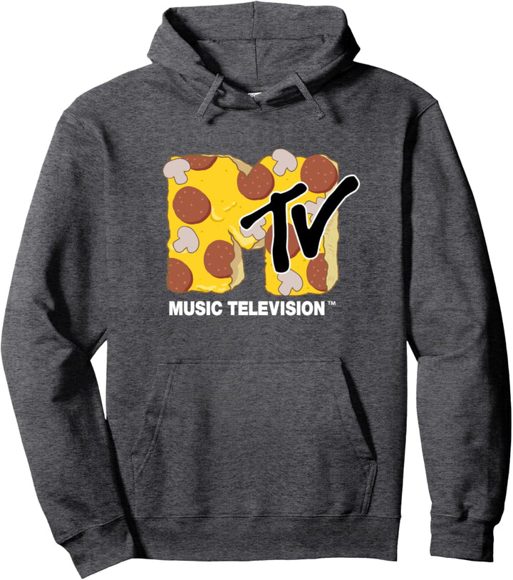 MTV Mushroom and Pepperoni Pizza MTV Logo Pullover Hoodie