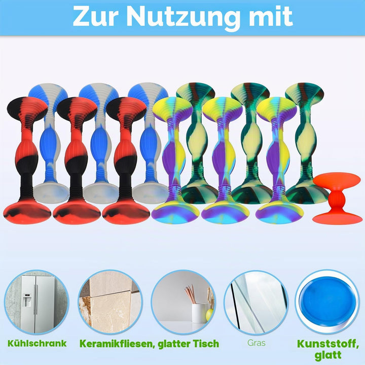 HugOutdoor 10,9 cm grosse Grösse 12 Stück 4 Farben Saugnapf Dart Silikon Sucker Soft Darts Kinder St