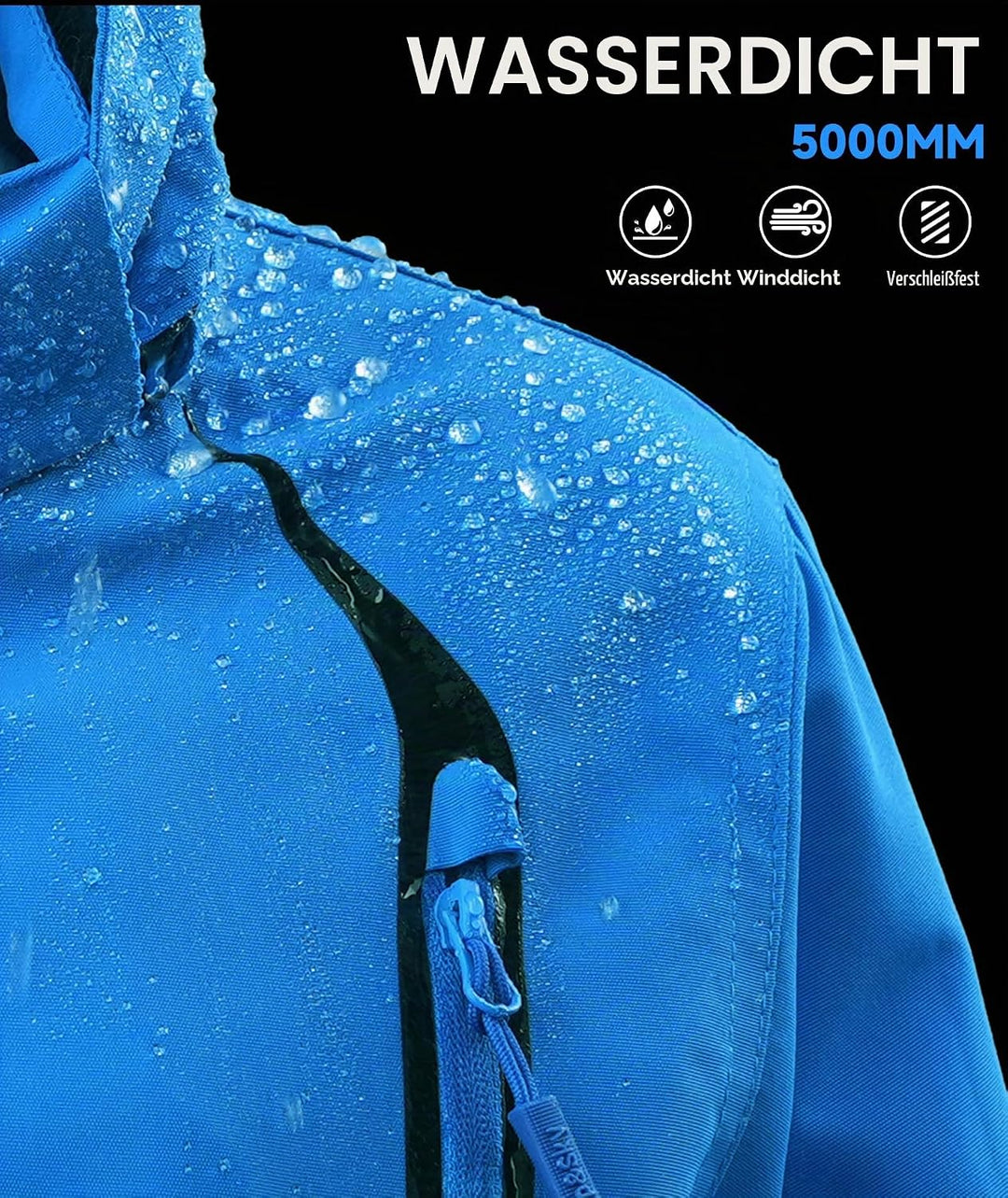 YoungSoul Kinder wasserdichte Regenjacke mit Abnehmbarer Kapuze, Blau
