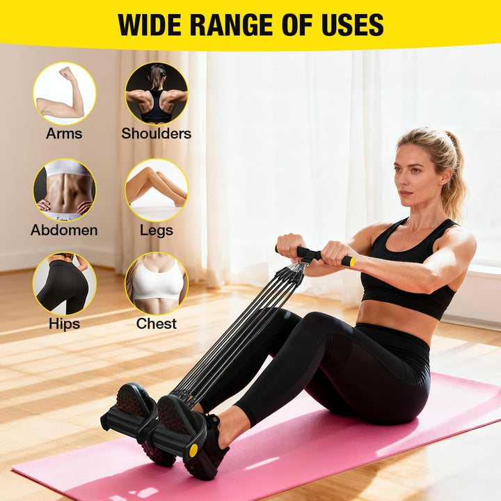 Flintronic Verstellbarer Chest Expander Fitness Widerstandsbänder mit 3 Strings o 5 Strings, Verstel