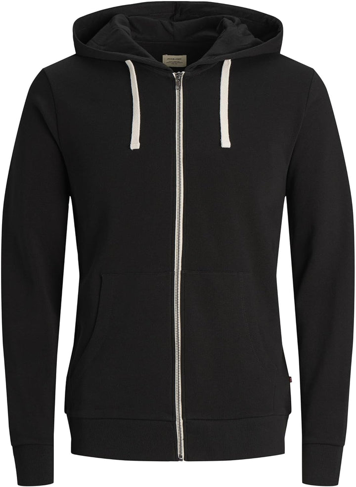 JACK & JONES Herren JJEHOLMEN Sweat Zip Hood M Schwarz (Black Beauty), M Schwarz (Black Beauty)