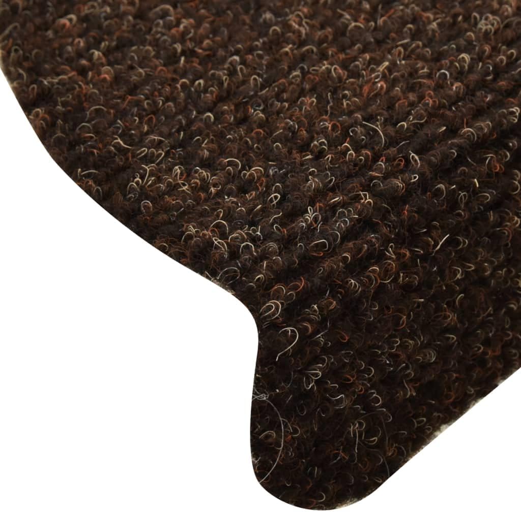 homiuse Treppenmatten Selbstklebend 15 STK. Braun 56x17x3 cm Nadelvlies Treppenstufen Matten Modern