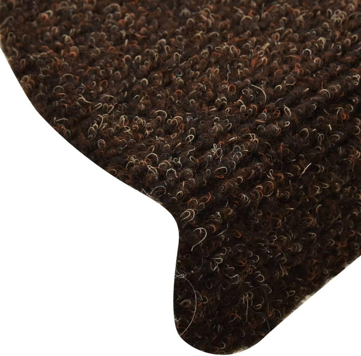 homiuse Treppenmatten Selbstklebend 15 STK. Braun 56x17x3 cm Nadelvlies Treppenstufen Matten Modern