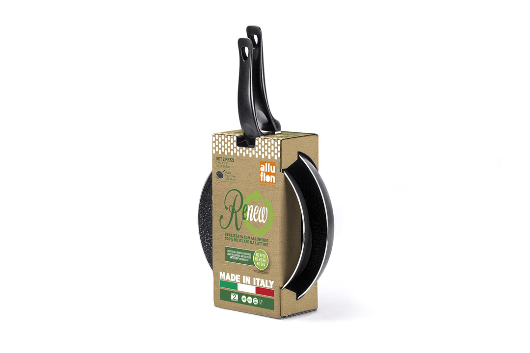 Alluflon Vesuvia Renew Pfannen-Set 24+28 cm, für jedes Kochfeld ohne Induktion, recyceltes Aluminium