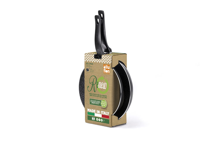 Alluflon Vesuvia Renew Pfannen-Set 24+28 cm, für jedes Kochfeld ohne Induktion, recyceltes Aluminium