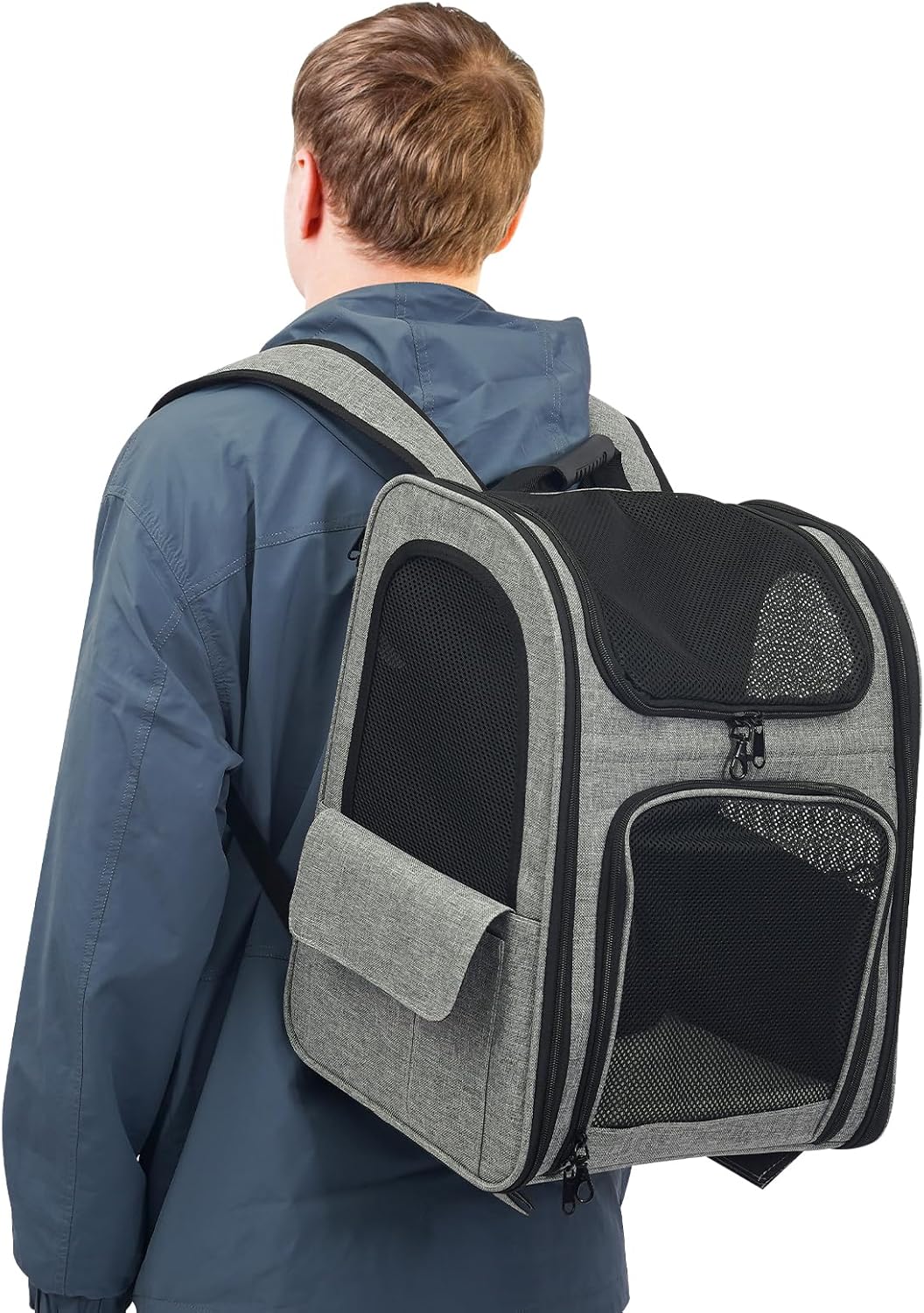 Transportbox Katze mit RäDern 360° Drehbar,Haustier Trolley Rucksack HaustierträGer Rucksack und Tro