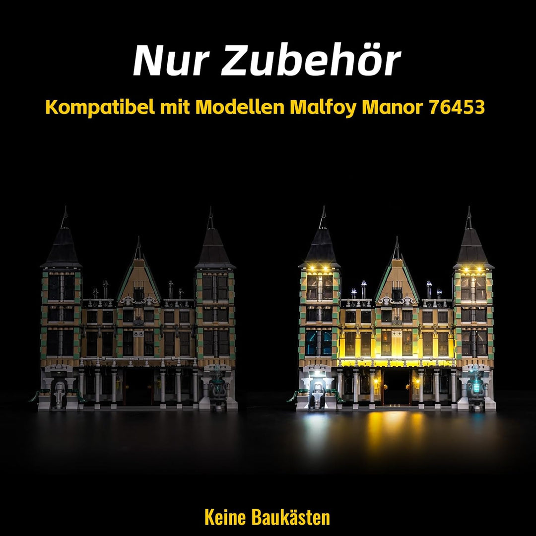 Fernbedienung Licht-Kit Kompatibel mit Lego 76453 Malfoy Manor (Kein Modell), Led Beleuchtungs Set C