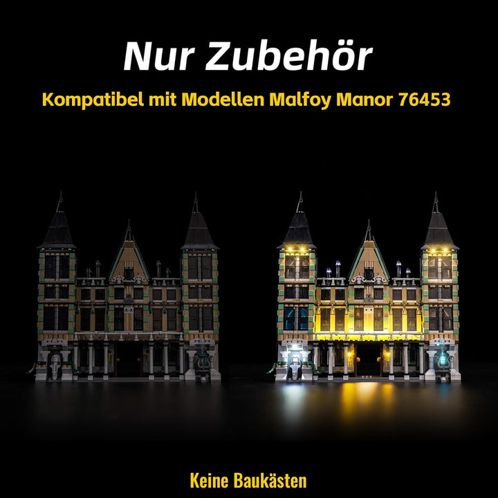 Fernbedienung Licht-Kit Kompatibel mit Lego 76453 Malfoy Manor (Kein Modell), Led Beleuchtungs Set C