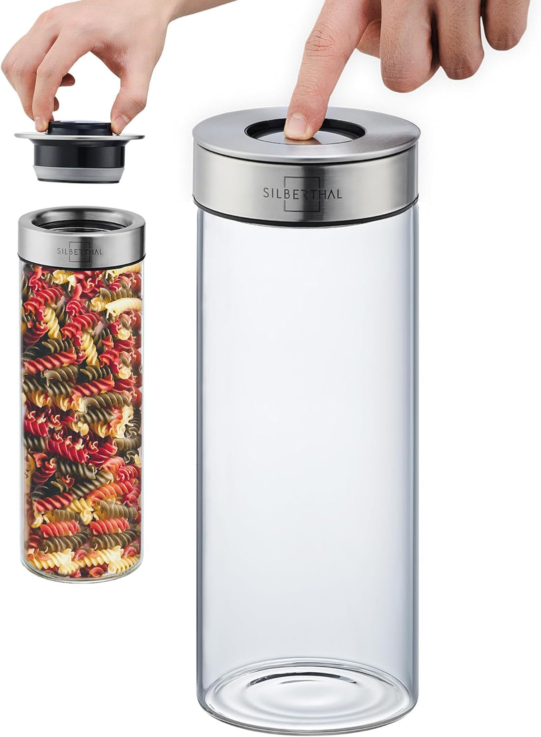 SILBERTHAL Vorratsdosen Glas mit Deckel Set 1500 ml - Vorratsgläser für luftdichte & auslaufsichere