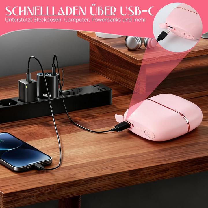 Mini Hair Straightener Brush, Mini-Glätteisen Kabellos, Schnelles Erhitzen, Wiederaufladbare Tragbar