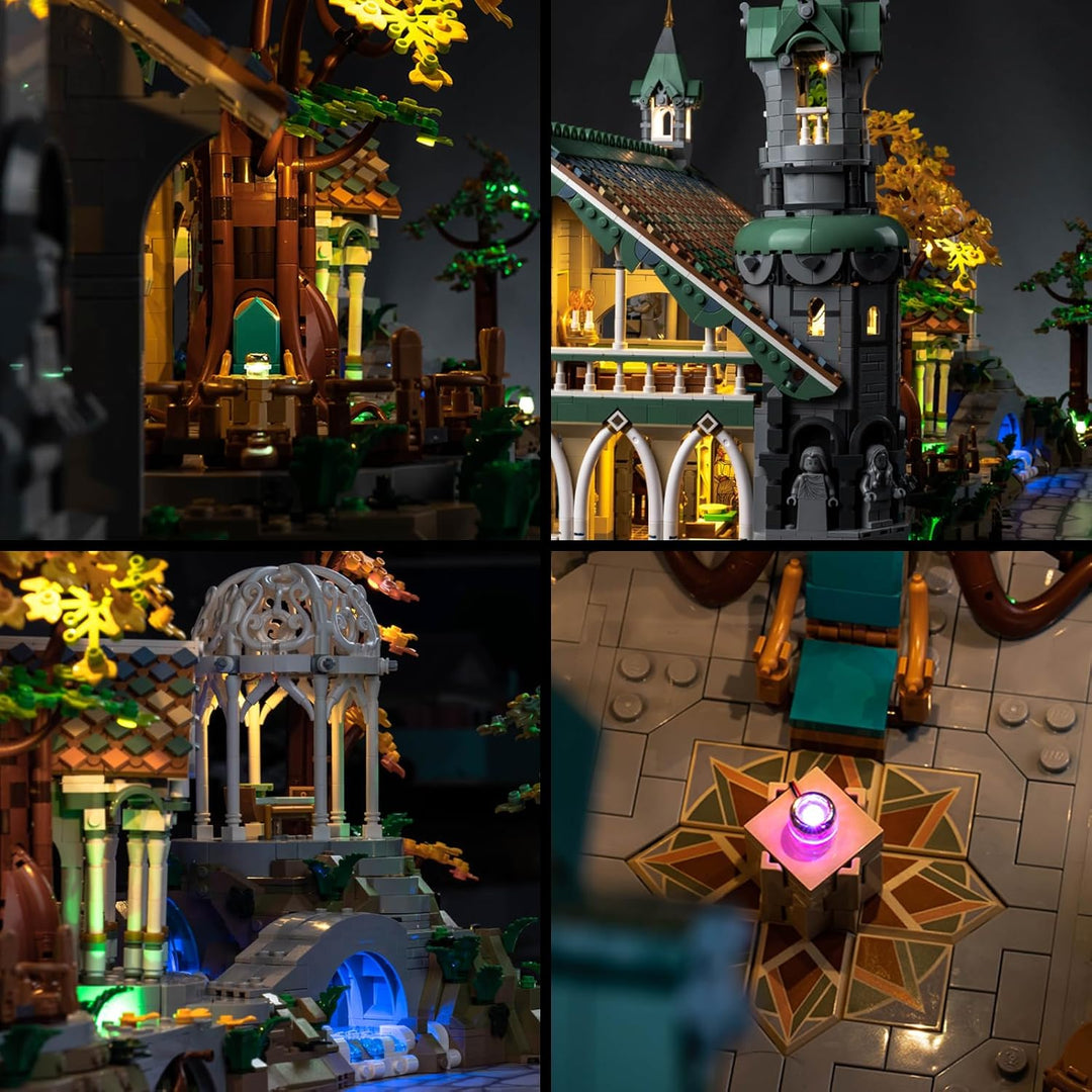 BrickBling Fernbedienung Licht-Kit Kompatibel mit 10316 Rivendell (Kein Modell), Led Beleuchtungs Se
