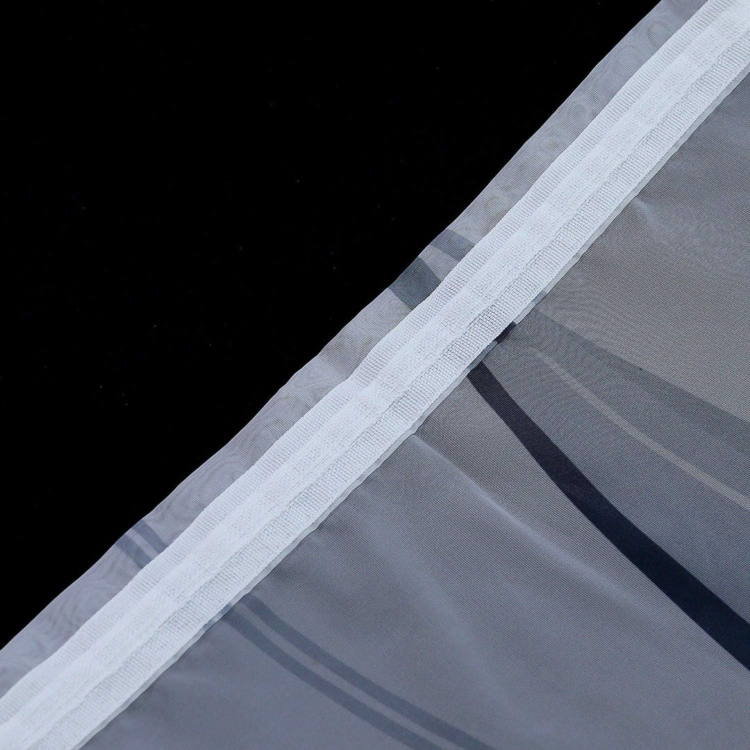 1er-Pack Voile Gardine Transparenter Vorhang mit Kräuselband Wellen Druck H/B 175/140 cm Weiss Silbe