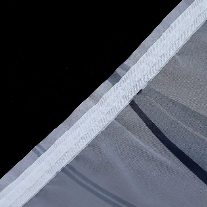 1er-Pack Voile Gardine Transparenter Vorhang mit Kräuselband Wellen Druck H/B 175/140 cm Weiss Silbe