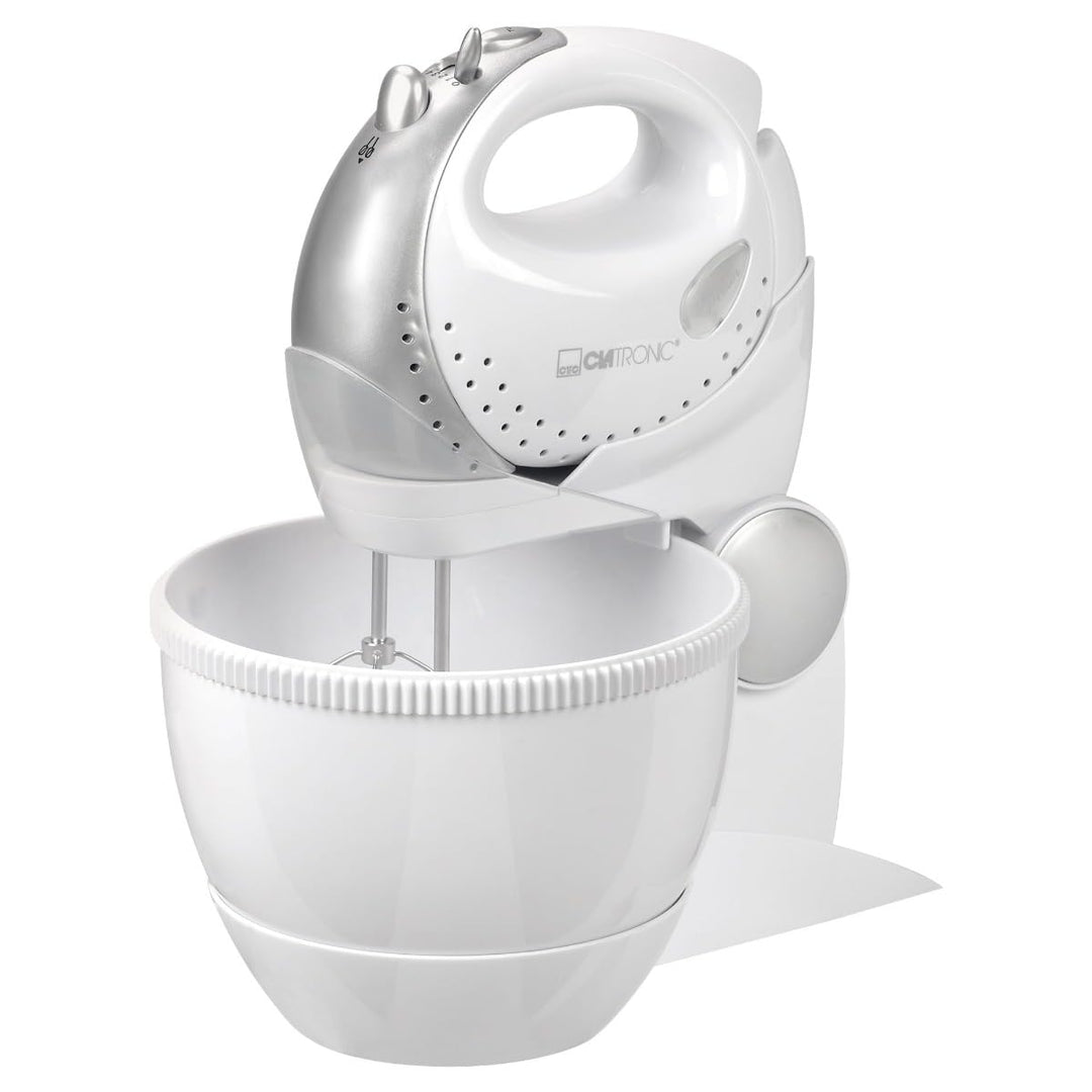 Clatronic 2in1 Handmixer-Set HMS 2739 mit Mixstab, Edelstahlquirle &amp; -knethaken, 5 Geschwindigkeitss
