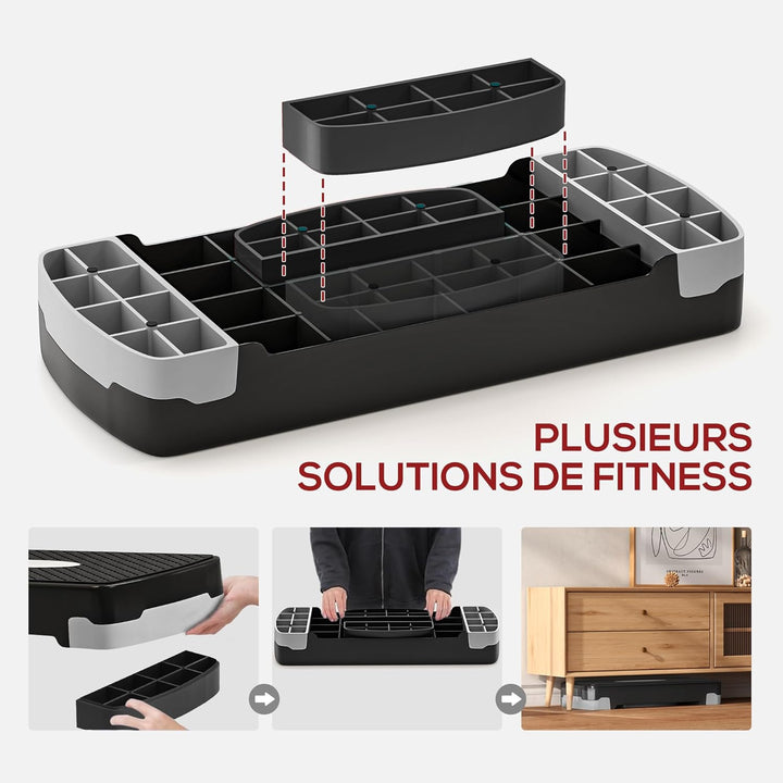 HOMCOM Aerobic Fitness Stepper höhenverstellbar 2 Ebenen rutschfeste Oberfläche PP 68 x 29 x 15 cm,