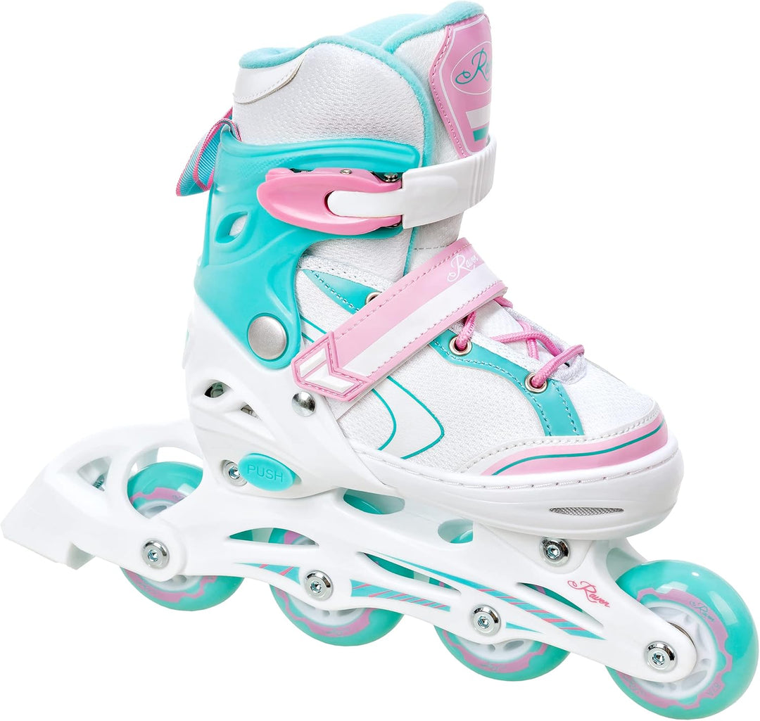 Kinder Inline Skates Inliner Raven Lia verstellbar mit LED Leuchtrad 34-37 (20,5-23,5cm) Raven Lia M